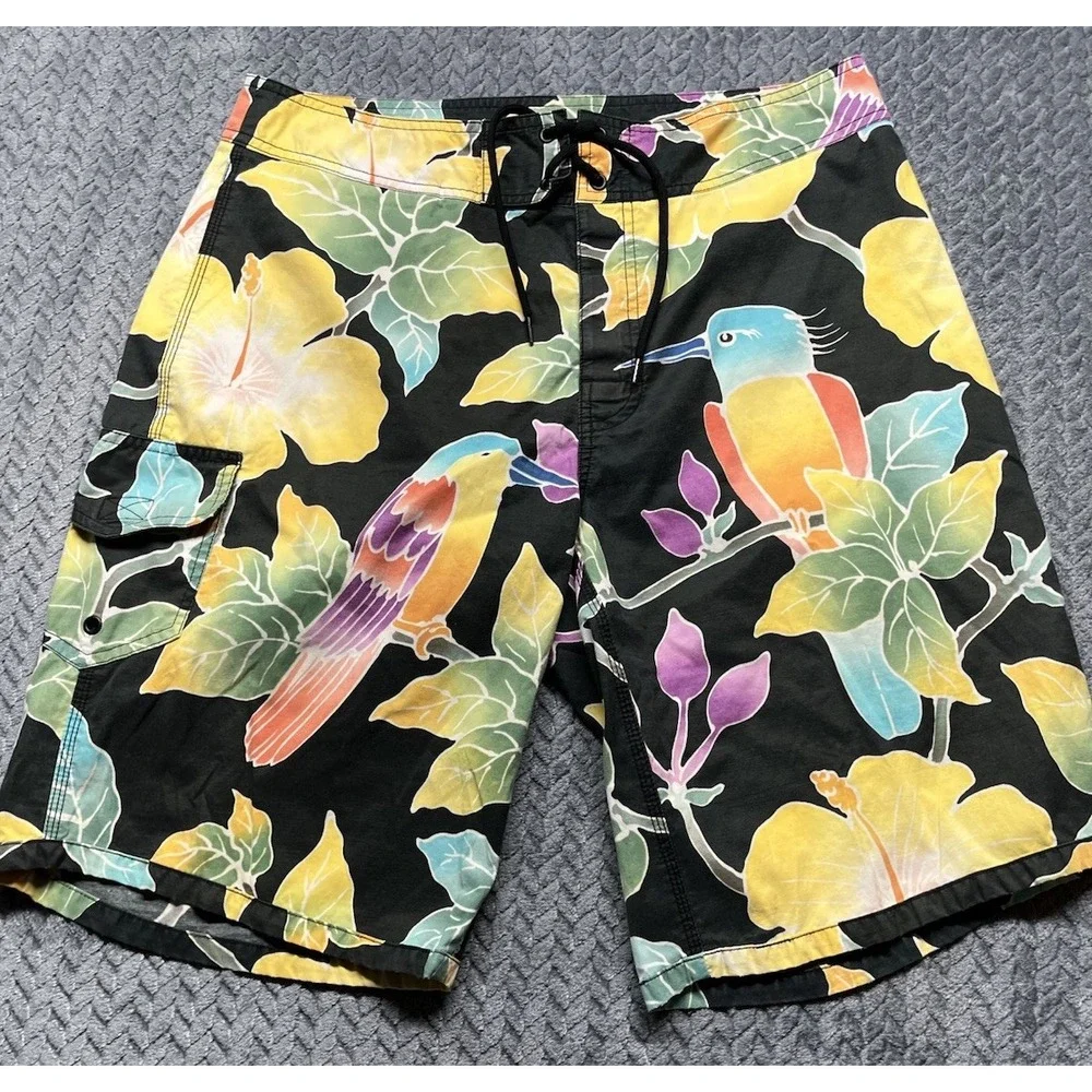 Polo Ralph‎ Lauren Board Shorts Men’s 33 Swim Trunks Tropical Birds